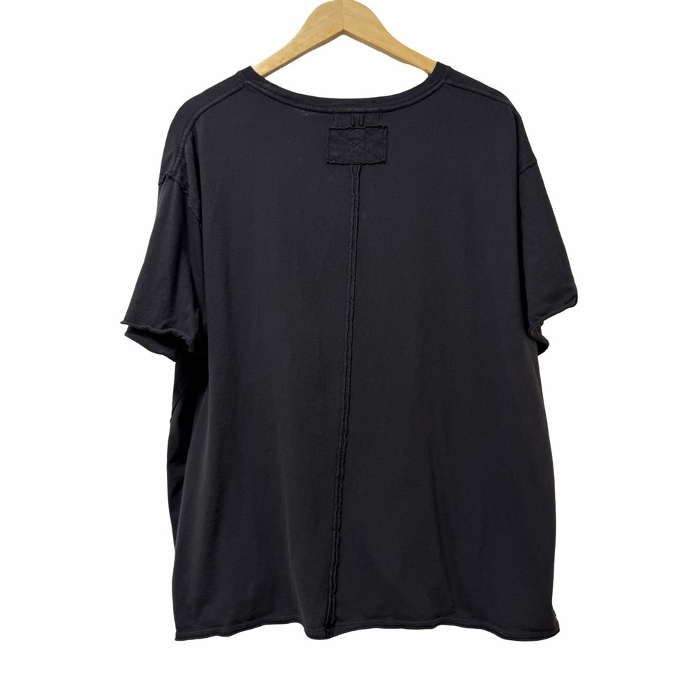 We The Free Womens Oversized Boxy Cotton Crewneck T Shirt Size L Black Boho - Picture 2 of 9